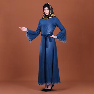 China New long washable summer denim loose dress for sale