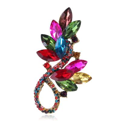 China 2021 New ALLOY Fashion Style Rhinestone Crystal Brooch for sale