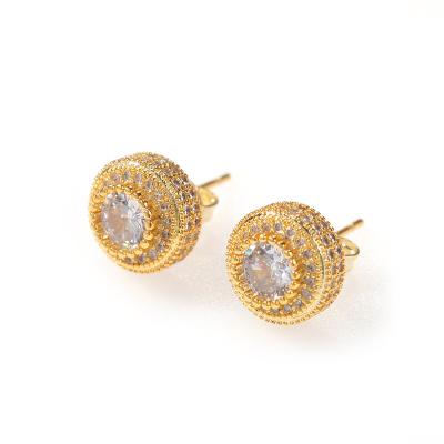 China High Quality Hiphop Classic Crystal Zircon Earring For Women Wedding Party for sale