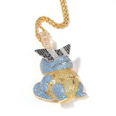 China 2021 Hiphop Fashion Hot Sale Cartoon Jennie Turtle Zircon Pendant Necklace for sale