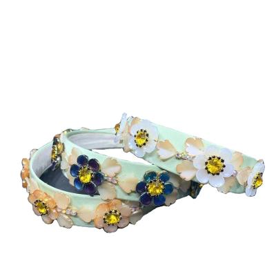 China Fashional Pretty New Style Lady's Crystal Stylish Jeweled Flower Handmade Headband Women Girls 2021 for sale