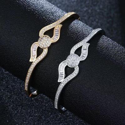 China Wholesale CLASSIC Diamond Gold Silver Plated Bangle Factory High Quality for sale