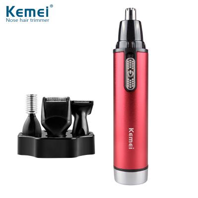 China Kemei LUHAO KM-6620 Nose Hair Trimmer Hair+Ear Nose Hair Trimmer 4 in 1 Multifunctional Nose Trimmer Wholesale for sale