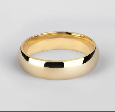 China CLASSIC Simple Circle Polished Mens Ring Wedding 18k Yellow Gold Rings Fine Jewelry for sale