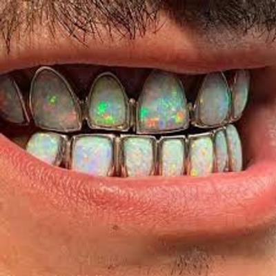 China Hip Hop Jewelry Custom Opal Gemstone Grillz tooth* *Any fashion popular hip pop teeth grillz party dance take picture for sale