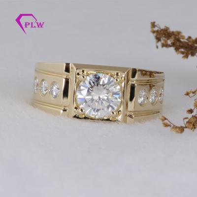 China Gold 11 grams 14k yellow gold 3carat gold moissanite ring patterns for men for sale