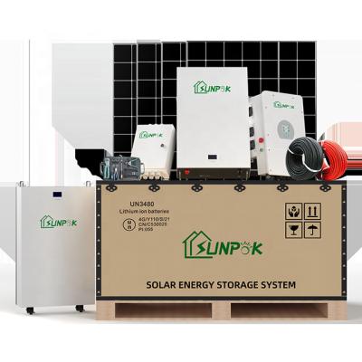 China SUNPOK 2022 Best Price Home Systems Solar Battery PV Panel Inverter Solar Power System 3kw 5Kw 10kw On Grid Hybrid ESS for sale