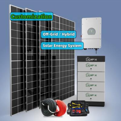 China Customized 5Kw Home 10Kw 20Kw All Black Solar Panel Power System With Lithium Battery Inverter For EU 230V Home Energy Storage System for sale