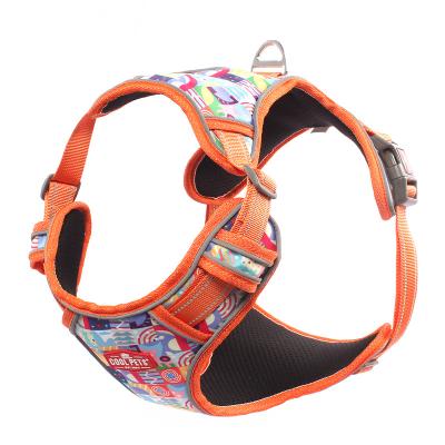 China 3M Luxury Custom Reflective Pet Vest Mesh Padding No Slack Pull Front Range Dog Harness With Handle for sale