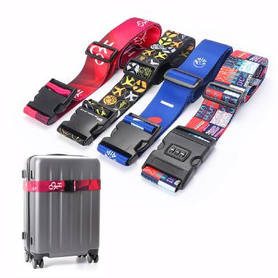 China Promotion Gifts Travel Suitcase Luggage Adjustable Belt Custom Belt With Buckle And Printed Pattern for sale