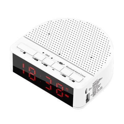 China LUMINOVA MX-01WR car mini USB BT MP3 player smart digital radio alarm clock tws portable wireless loud music AUX. Speaker FM LED for sale