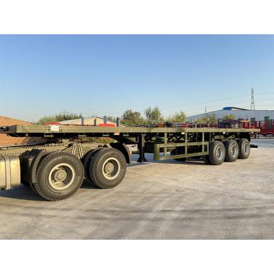 China 40ft Flatbed Oplegger Met Container Twist Locks Te koop