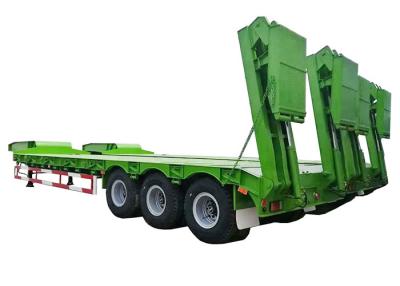 China Grünes 12ft 2 abnehmbarer Gooseneck Axle Low Bed Semi Trailers Q345B zu verkaufen