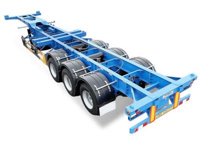 China Tri Axle Skeletal Trailer el 12m chasis azul del envase de 11.00r20 en venta