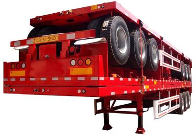 China Hoog Bed 45 Ton van Snowrunner Flatbed Semi Aanhangwagenq345b 20ft Vlakke Bedaanhangwagen Te koop