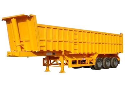 China Yellow Q345B Tipper Truck Trailer Heavy Duty 3 Axles 45 Cubic Tipper Trucks for sale