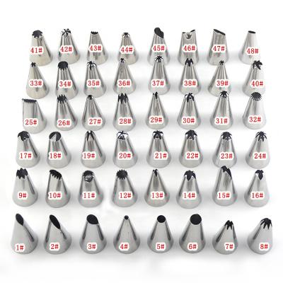 China 48pcs Disposable Different Shapes Stainless Steel Cookie Cutter Pastry Nozzles Pastry Tube In Baking for sale