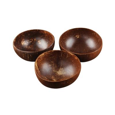 China Sustainable Natural Log Dessert Salad Coconut Bowl for sale