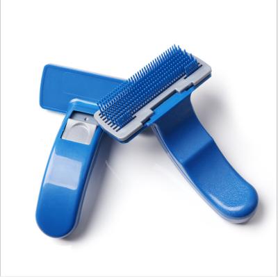 China Viable small size pet grooming plastic comb, automatic hair removal comb dog/cat multifunctional plastic hair brush for sale