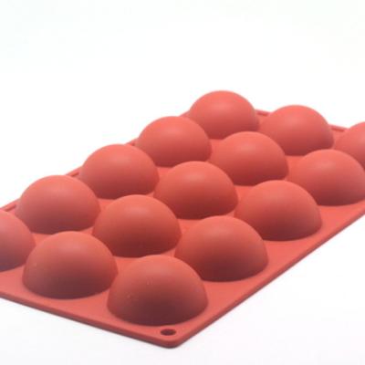 China Silicone Viable Hemispherical Brick Red Cake Chocolate Jelly Baking Mold for sale