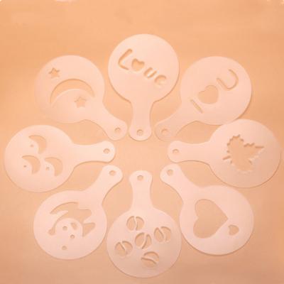 China Viable Latte Art Stencil 8pcs Coffee Foam Set for sale