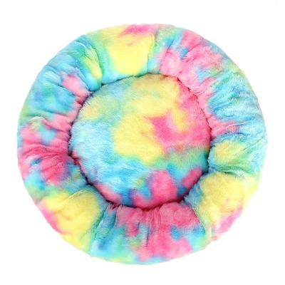 China 2021(dropshipping)Waterproof Hot Sale Fluppy Faux Fur Donut Bed Around Pet Bed For Dog And Cat In Stock for sale