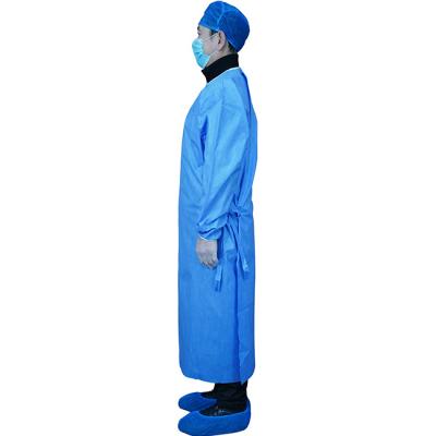 China Prevent Droplets Disposable SMS 55 Gsm Protective Clothing High Quality Non Sterile SMS Lab Long Sleeves Coats Women's Disposable Gowns for sale