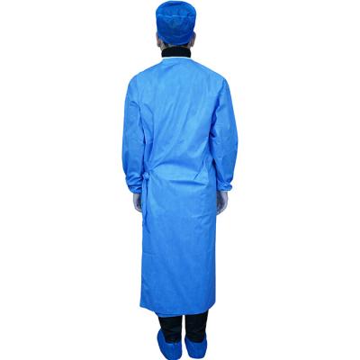 China Prevent Droplets 45g SMS Blue Isolation Gown For Hospital Non-steriel Protective Clothing Fabrics Fit Disposable Coverall Operating Uniform for sale