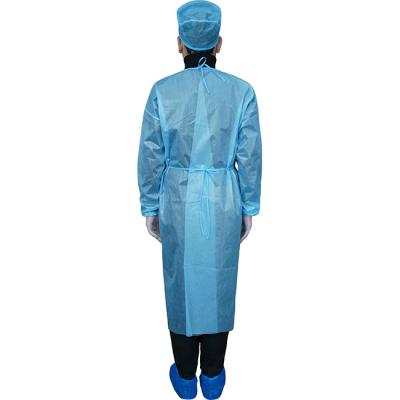 China Prevent Breathable Nonwoven Cheap Disposable Droplets Safety Knit Cuff Waterproof Hospital Isolation Medical Gowns for sale