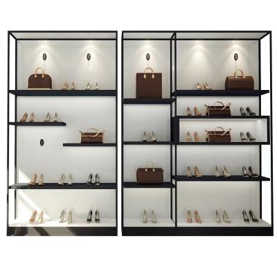 China Custom America Modern Clothes Shop Interior Design Women Bag Shoes Furniture Decoration Solution Garment Store Display Showcase for sale