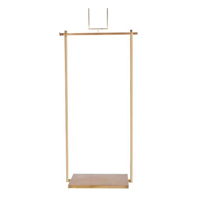 China Mordern Retail Clothing Store Interior Design High Quality Gold Garment Shelf Wall Mounted Clothing Display Racks for sale