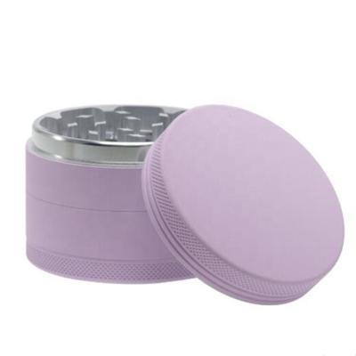 China Strong Magnet Matte Purple Aluminum Herb Grinder 2.5 Inch 4 Part Silver Teeth for sale