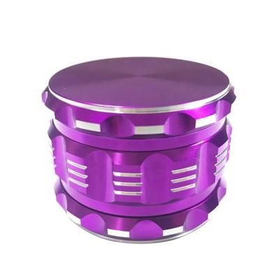 China Upgraded Version 2.5 Inch 4 Layers Purple Aluminum Anodized Grass Grinder With Pollen Scraper for sale