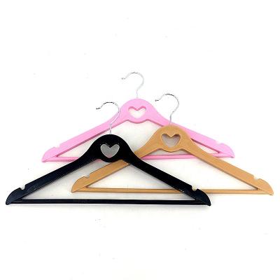 China SHOW New Heart Shape Household Hotel Laundry Use Plastic Wooden Hanger for sale