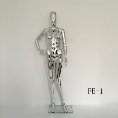 China Female Chrome Mannequins Supplier Mirror Mannequin Chrome Silver Color Wedding Dress Display for sale