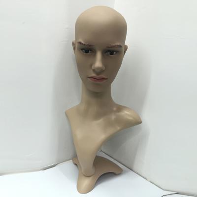 China Bald Head Men Mannequin Display Head For Scarf Display Complexion 53cm for sale