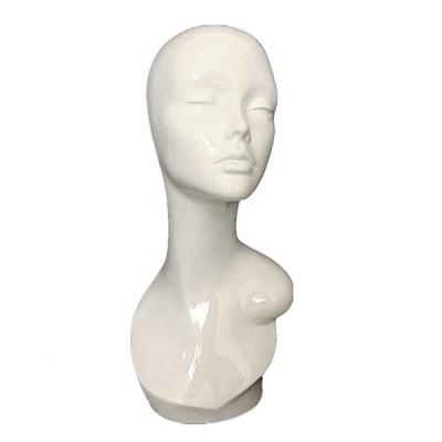 China Cheap Display Size Bright White Abstract Senior Mannequin Plus Wig for sale