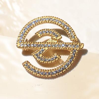 China Fashion Rhinestone Diamond Brooches 925 Silver Men's And Women's Suit Collar Pins for sale