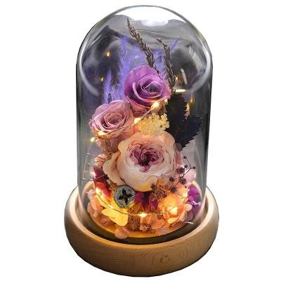 China Immortal Rose Flower Gift Box Set Decoration for Valentine's Day New Year Gift for sale