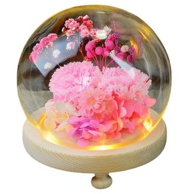 China Carnation Immortal Flower Gift Box Set Rose Flower with Light for Mother's Day Preserved Flowers Mother's Day for sale