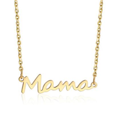 China Mama Necklaces Adjustable Cute Letter Necklace Dainty Initial Pendant Chain Necklace New Mom Personality customize Gifts for sale