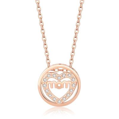 China Mom Heart Chain Necklace Set  s925 Sterling Silver Mom Jewelry Mother's Day Gift Pendant Necklace for sale