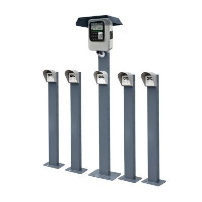 China IP54 Ebike Electric Motorcycle Battery Way Outdoor Floor EV Smart 10 Car Charging Station With Plug And Column OG1055 for sale