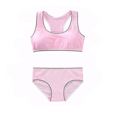 China QUICK DRY Girl Bra Underwear student set without Steel Ring Cotton Puberty Vest Sports underwear teen girls top for sale