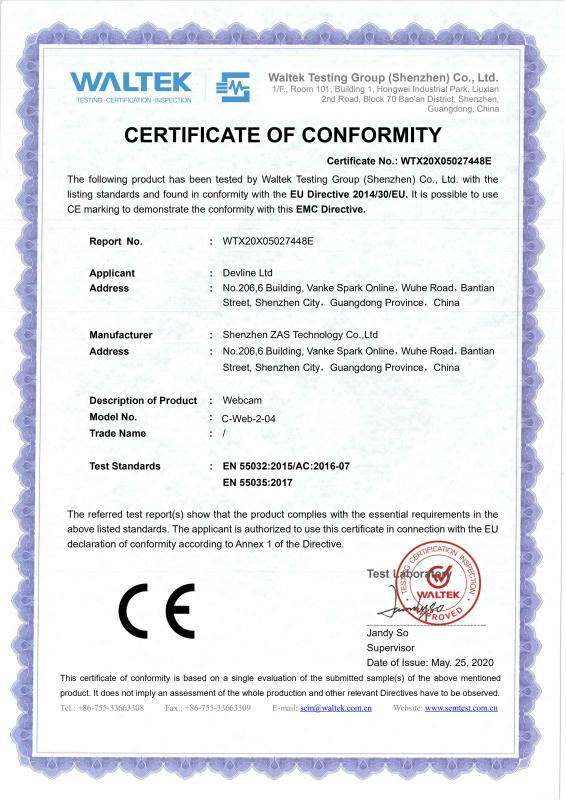 CE - Shenzhen ZAS Technology Co., Ltd.