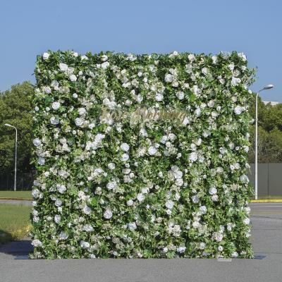 China Wedding Party Event Excellent Quality Artificial Flower Decorative Greenery Backdrop Wrap Artificial Greenery Flower Wall Panel for sale