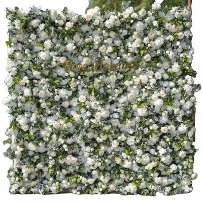 China Wedding Party Event White Backdrop and Greenary Flower Wall Panel Hot Selling Decoration for sale