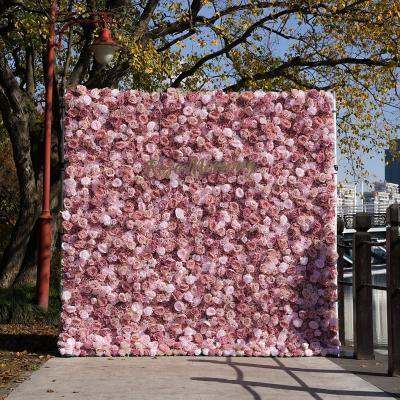 China Wedding Party Event Roll Up Slik Backdrop Curtain Flower Wall Fabric Wedding Background Hanging Decoration for sale