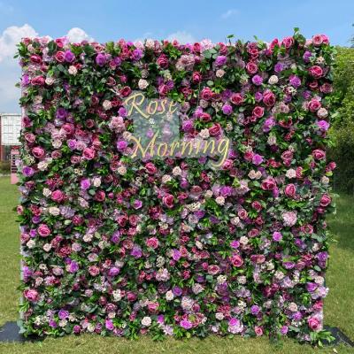 China Wholesale Wedding Party Event Supplies Decoration Rose And Green Decorative Backdrop Flower Wall for sale