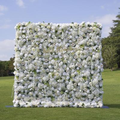 China Wedding Party Event Artificial Flower Wall Backdrop Wedding Cafe Restaurant Cafe Wall Panel Floral Decoration for sale